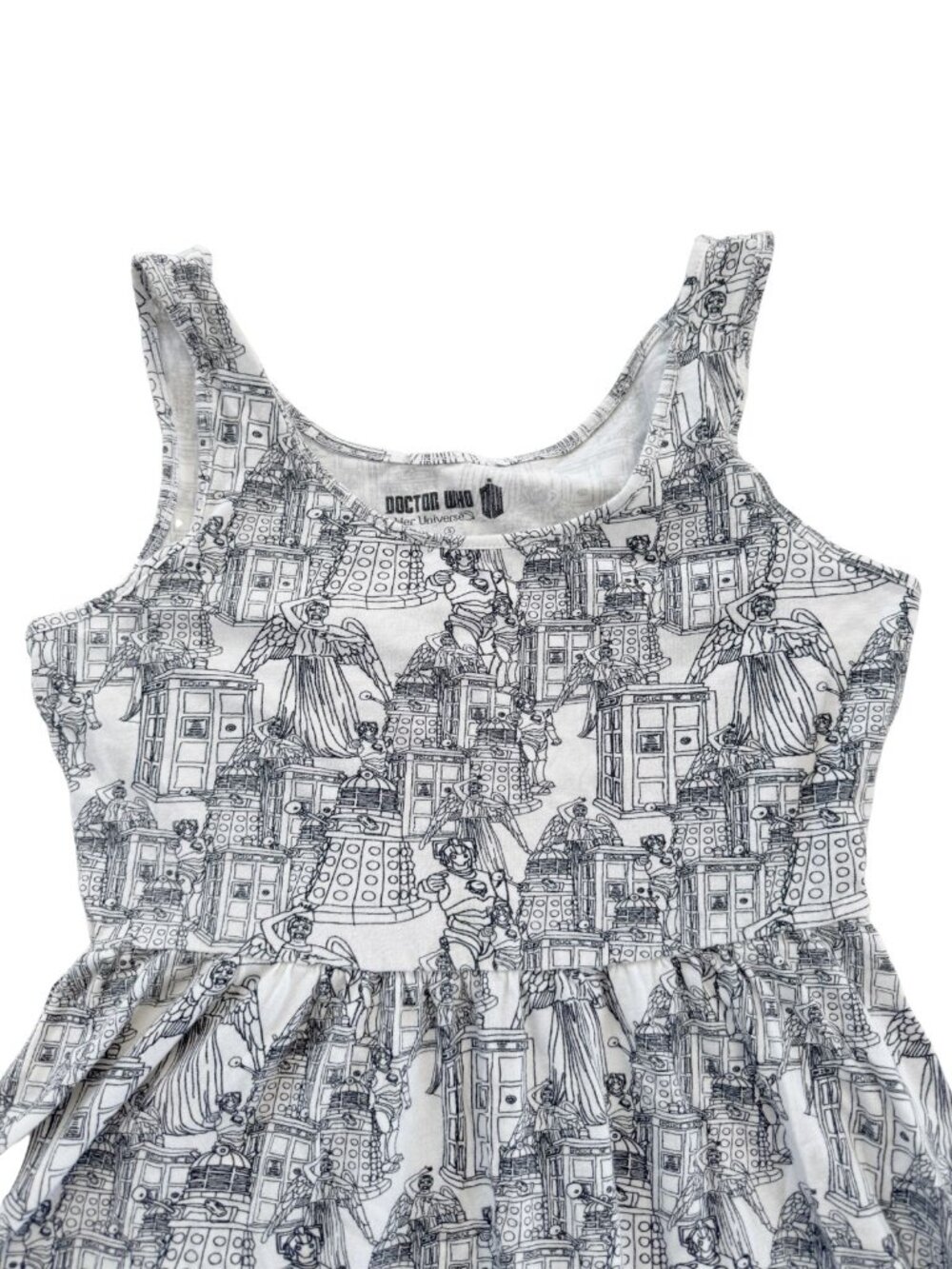 Her Universe Doctor Who Bad Guys Villains Skater Dress Off-White Mini - Picture 4 of 7